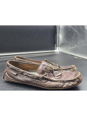 Cole Haan C12124 Shoes Mens Size 9.5 Gunnison Leather Driving croc Moccasin